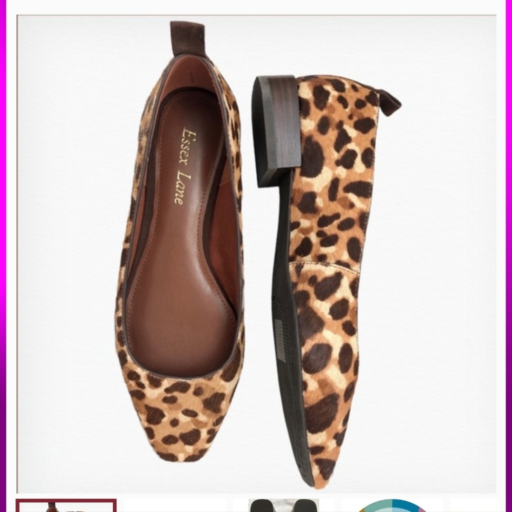 Essex lane mohair style leopard flats, size 7.5